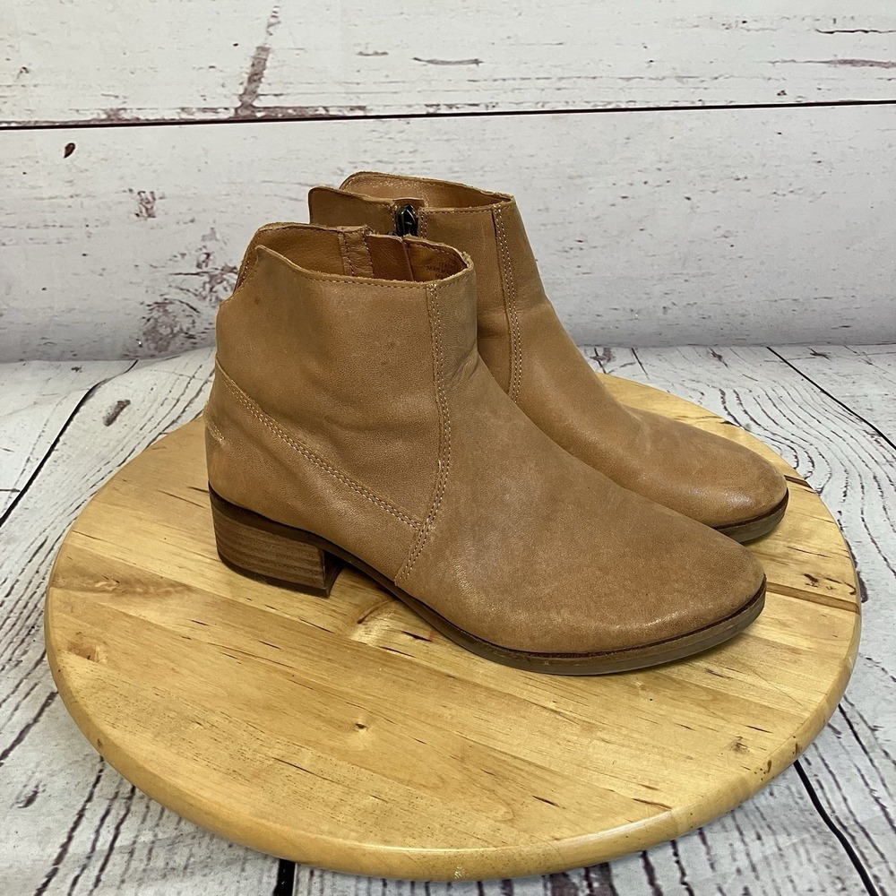 Lucky Brand Boots Womens Size 7 Brown Pedera Bootie Inner Zip Casual